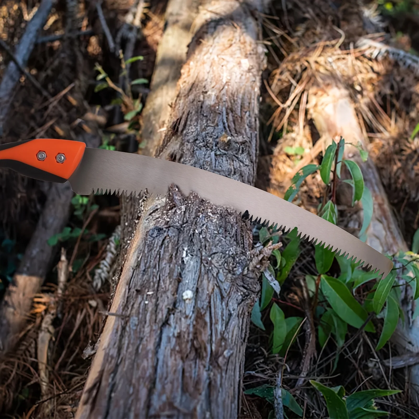 Compact multi-functional gardening saw, designed for human comfort, with a comfortable handle, suitable for gardening.