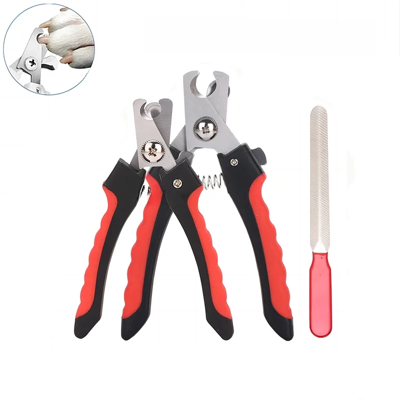 Coupe-ongles pour animaux de compagnie avec faucille grand chien coupe-ongles en acier inoxydable ciseaux de toilettage coupe-ongles multifonctionnel Teddy chat