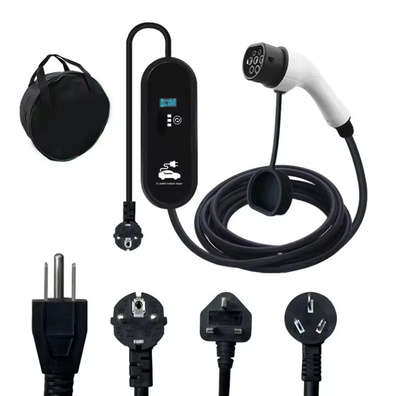 Single Phase 3.5kw Type2 16A 5m Cable Adjustable Charging Current with Touch Screen