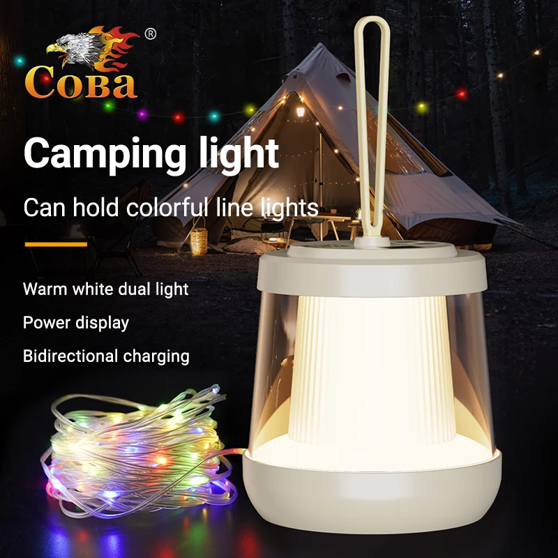 

Colorful LED Lamp Camping String Lights Waterproof Type-C Rechargeable Portable Lanterns Outdoor Party Night Light Flashlights