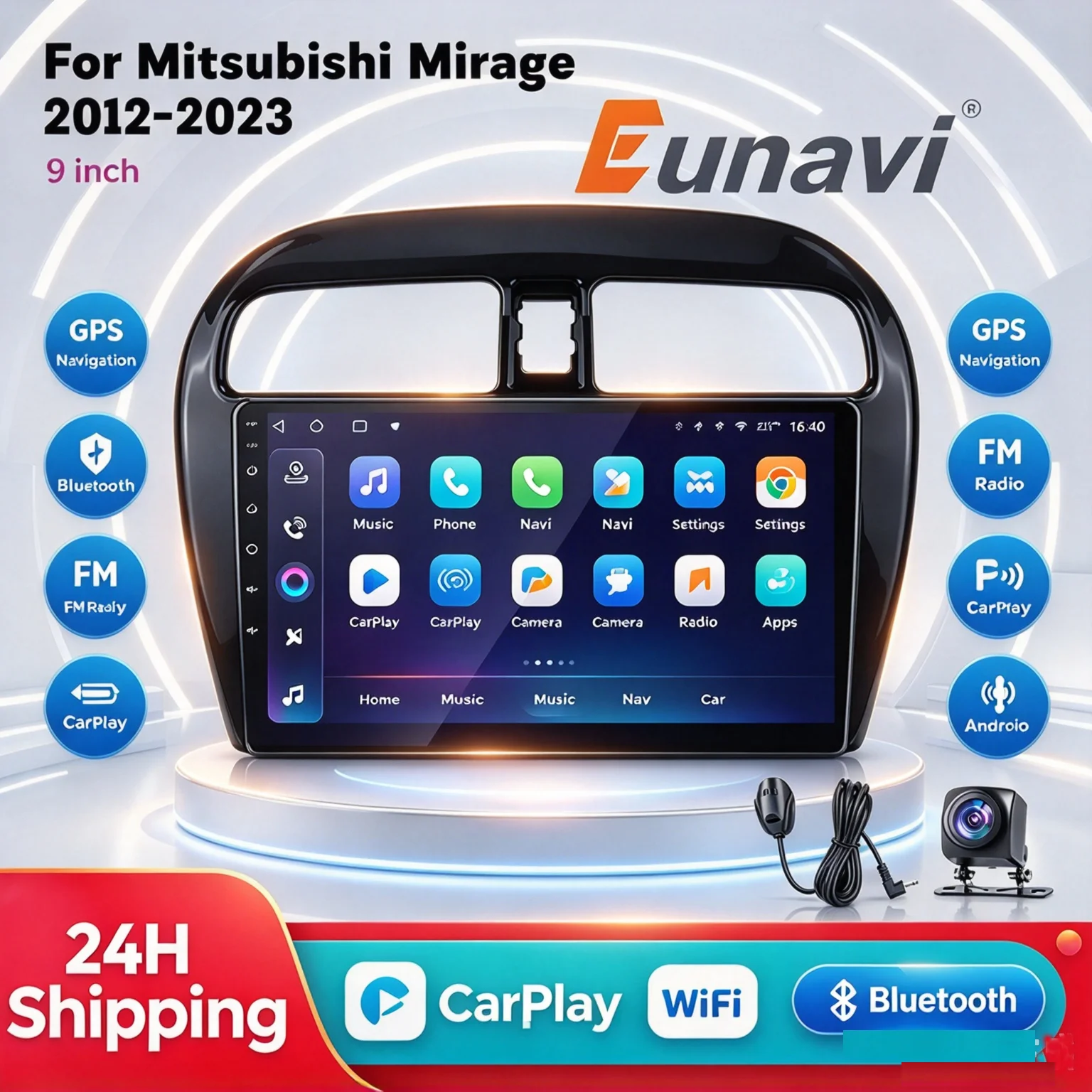 New Android Car Radio Player Suitable for Mitsubishi Mirage Spacestar Dodge Attitude 2012-2018 with Carplay 4g Wifi Gps Rds Car Stereo Dvd Player and Dsp