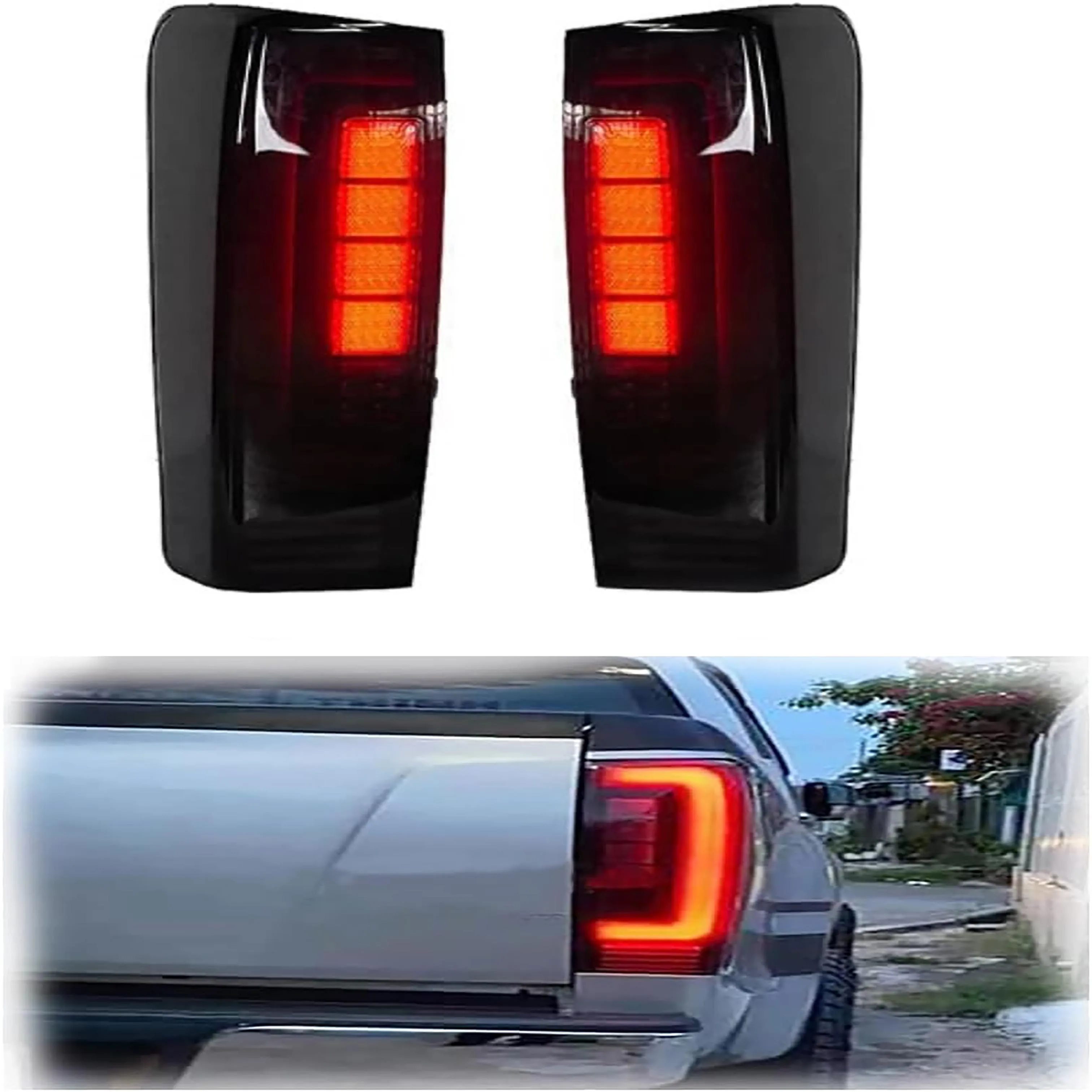 1Pair Smoke Sequential Rear Tail Light Lamp For Isuzu Dmax D-max 2012-2019 Brake Light  Signal Lights Car Accessories