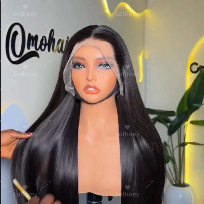 360 풀 레이스 가발 인모 글루리스 프리 플러킹 브라질리언 스트레이트 5x5 13x4 레이스 프론탈 가발 여성용