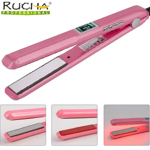 Imagen 2 del producto RUCHA plancha de pelo infrarroja ultrasónica, plancha plana para el cuidado del cabello frío, tratamiento profesional que recupera el cabello dañado
