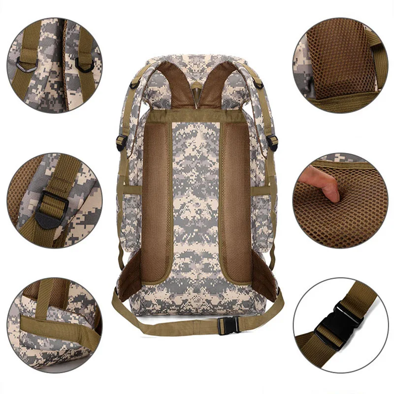 Imagem -05 - Mochila Militar de Nylon Impermeável Mochilas Táticas para Pesca Caça Esportes Camping Caminhadas Trekking Bolsa ao ar Livre 75l