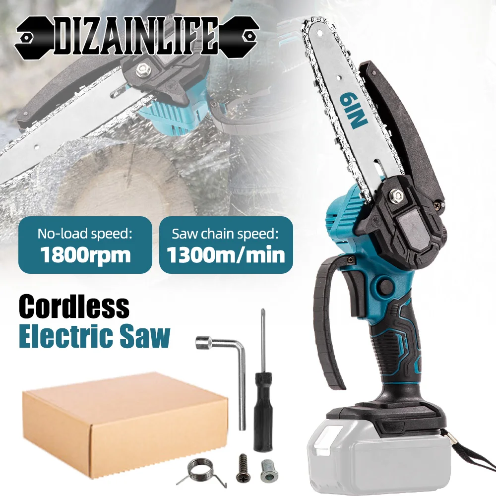 600 W Mini Chainsaw 6-Inch Portable Cordless Chainsaw Handheld Small Chainsaw Rechargeable For Makita 18V