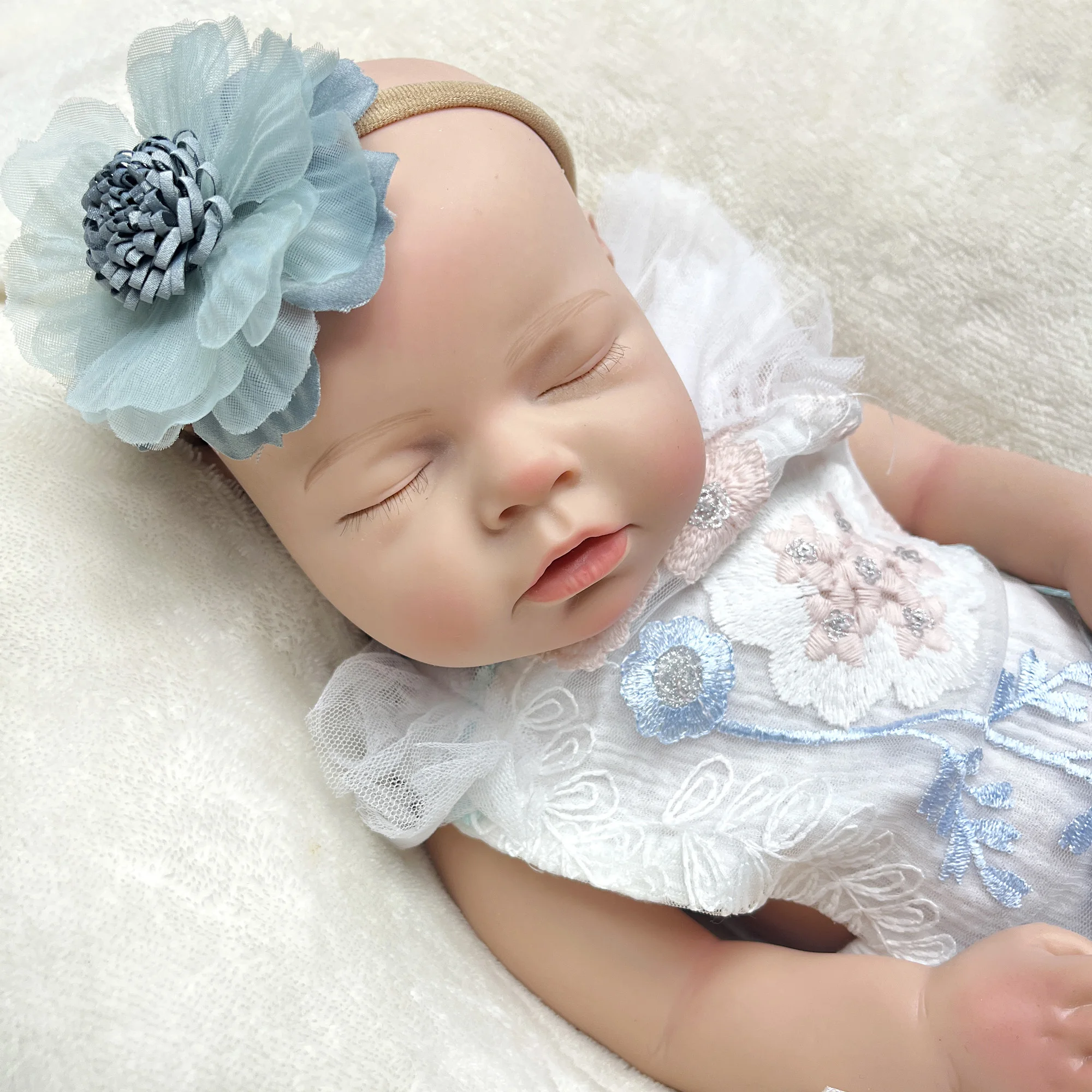 45CM 20-22Inch Full Body Soft Bebe Reborn Silicone Doll Can Drink and Pee Out Newborn Girl Baby Adopt Milk reborn