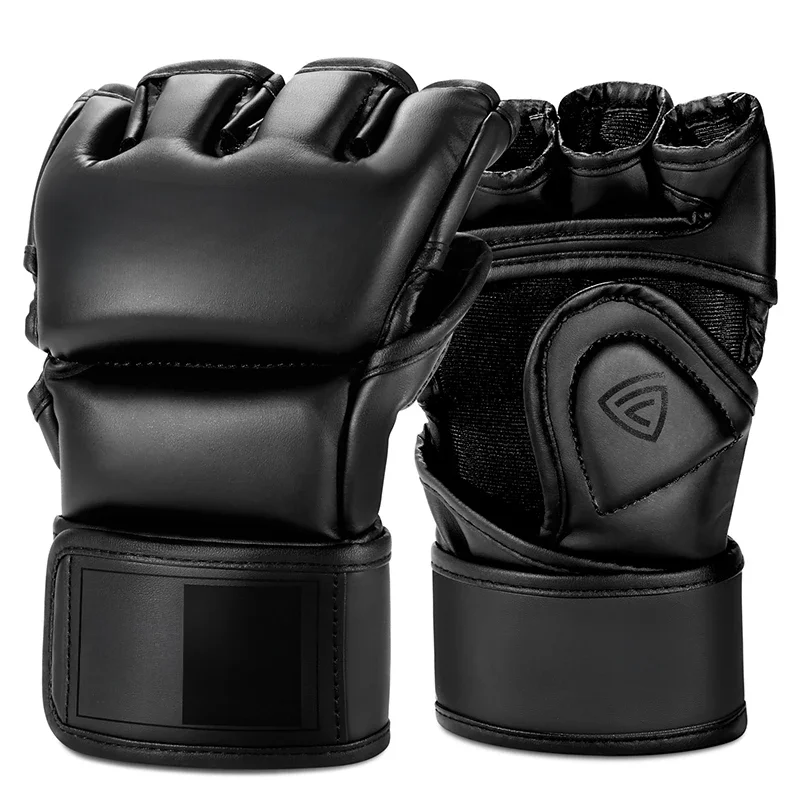 FIVING Rękawice bokserskie z półpalcem PU Skórzane rękawice bokserskie MMA Karate Muay Thai Treningowe rękawice treningowe Mężczyźni — zdjęcie 2