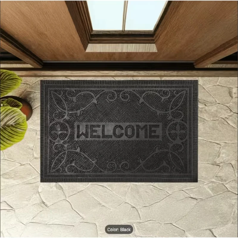 Heavy Duty Anti Slip Rubber Welcome Mat 40x60cm