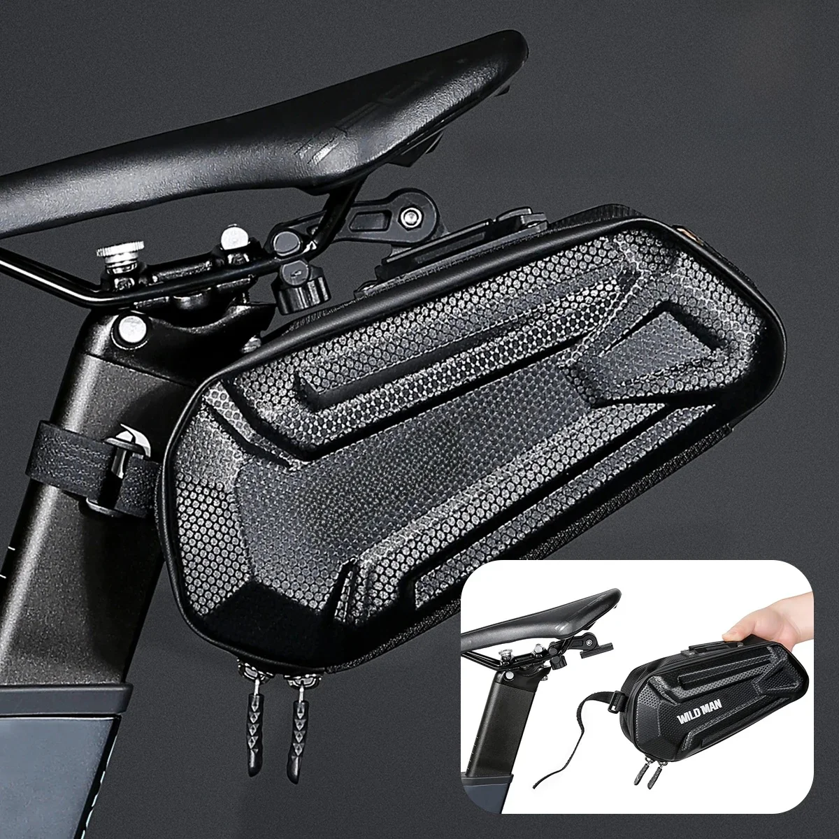 AliExpress WILD MAN XT7 Road Mountain Bicycle Tail Bag EVA Hard Shell Waterproof Saddle Bag Riding Rear Bag Riding Equipment