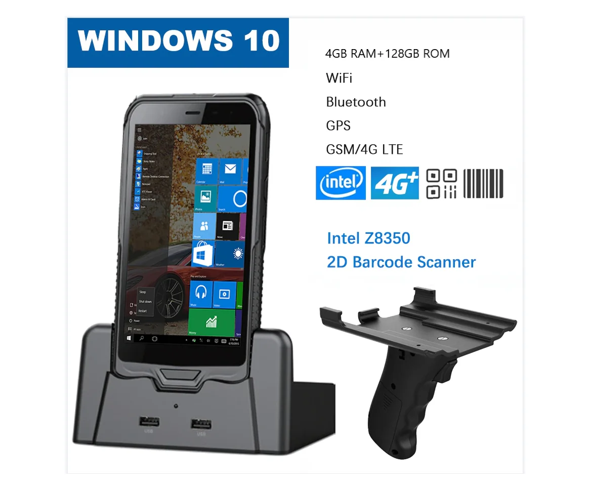 Windows 10 6 inch  Rugged Handheld OS Tablet PDA Terminal Barcode Reader Scanner 1D 2D Honeywell Scanner