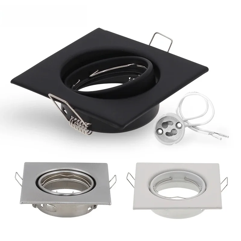 Vierkante LED Verzonken Plafondlamp Fitting Armatuur voor Spot light Verstelbare Frame MR16 GU10 Lamp Armatuur Downlight Houder - afbeelding 2