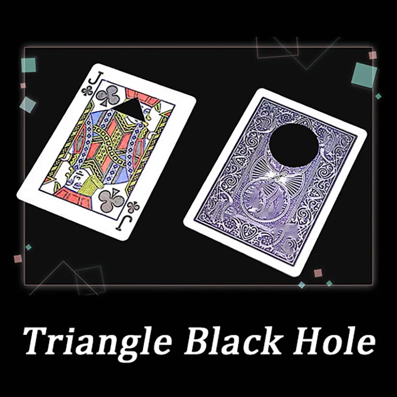 Triangle Black Hole Card Magic Tricks Easy Playing Card Close Up Street Illusion Gimmick Mentalism Puzzle Toy Magia Card Funny