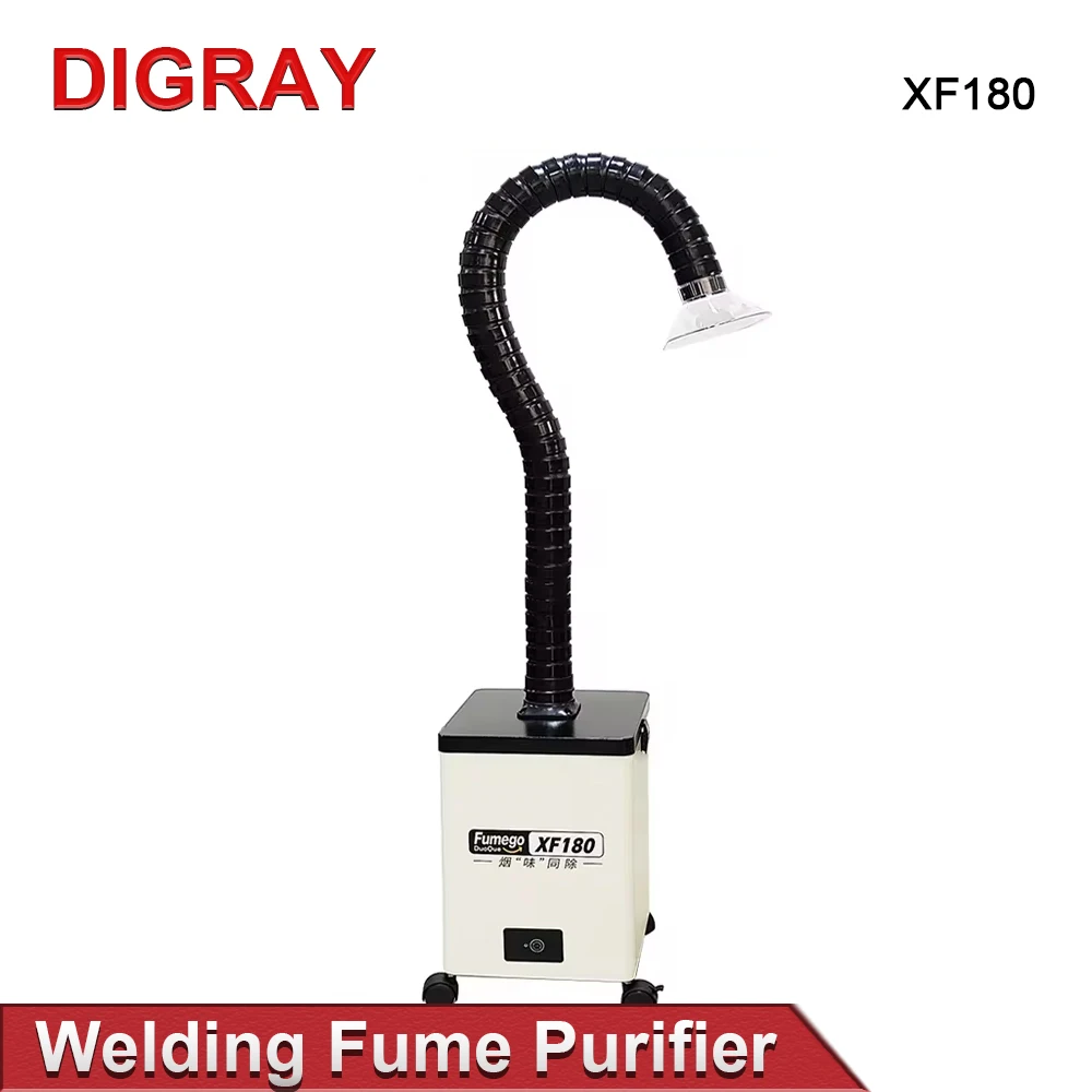 DIGRAY XF180 Laser Fume Extractor Welding Fume Absorber Purifier HEPA Dust Collector for Nail Salon Dust Removal