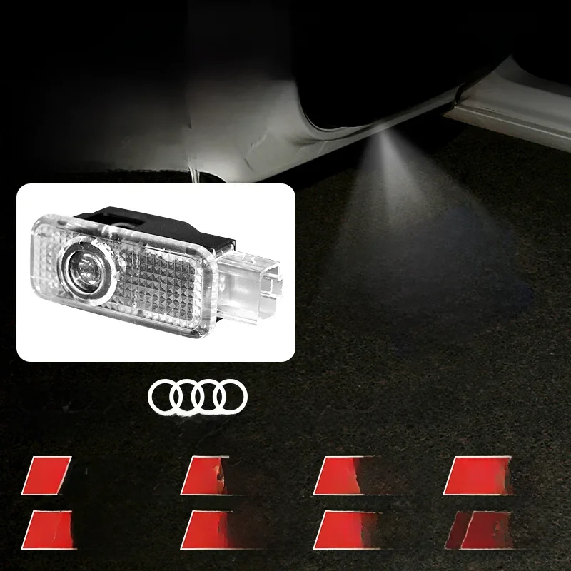 Projetor claro bem-vindo do laser da porta de carro HD, Audi A3, 8V, 8P, A6L, A5, A7, Q3, Q5, Q7,
