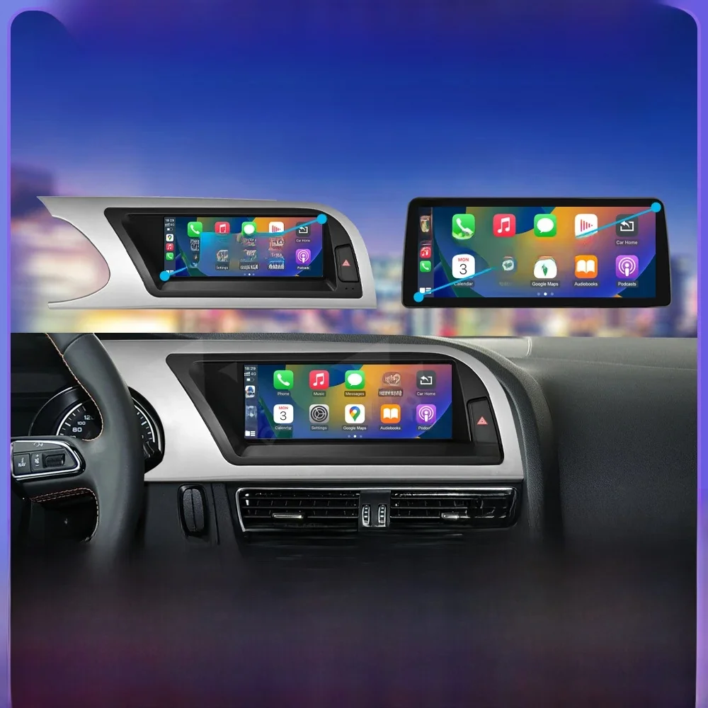 Road Top Radio Multimedia Linux Touchscreen für Audi A5 2008-2016 mit Wireless CarPlay, Android Auto, Airplay und Car Player Funktion