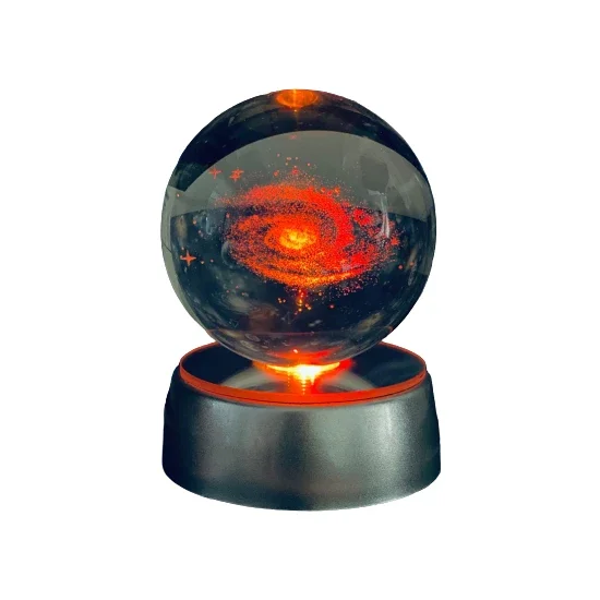 Milky Way Galaxy Illuminated Glass Sphere