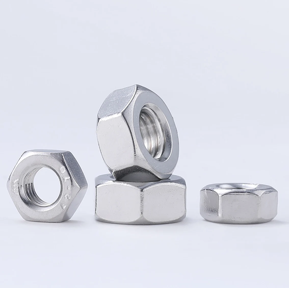 Fine Thread Hex Nut M6-M24 Fine Pitch Flat Hexagon Lock Nut 304 Stainless Steel Nut Pitch 0.75/1.0/1.25/1.5mm