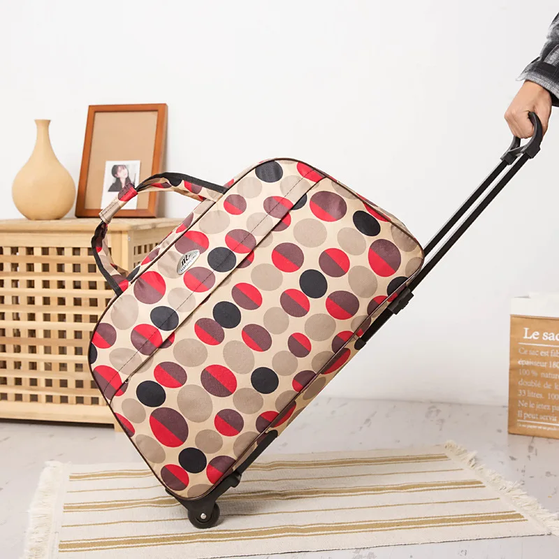 

Free Shipping New 20" 24 Inch Women's Large Wheeled Travel Bags Fabric Trolley Luggage Bag Handbag Canvas Bag For Men