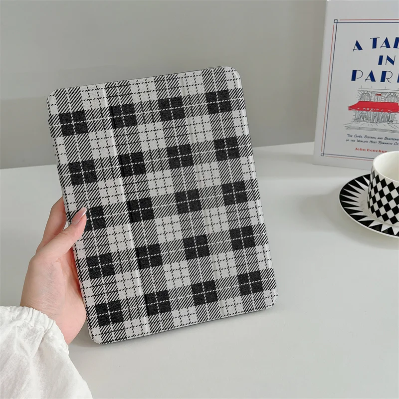 

Premium Plaid Tablet Case for Apple iPad Pro Air 5 4 10.9 10th 7 8 9 10.2 Air 3 10.5 Inch Mini 6 5 4 2020