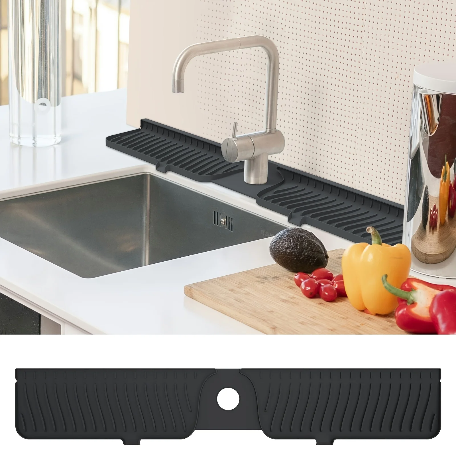 30 Inch Sink Faucet Pad Kitchen Sink Splash Guard Sponge Holder Soap Tray - Approx. 76 Cm Sink Accessory