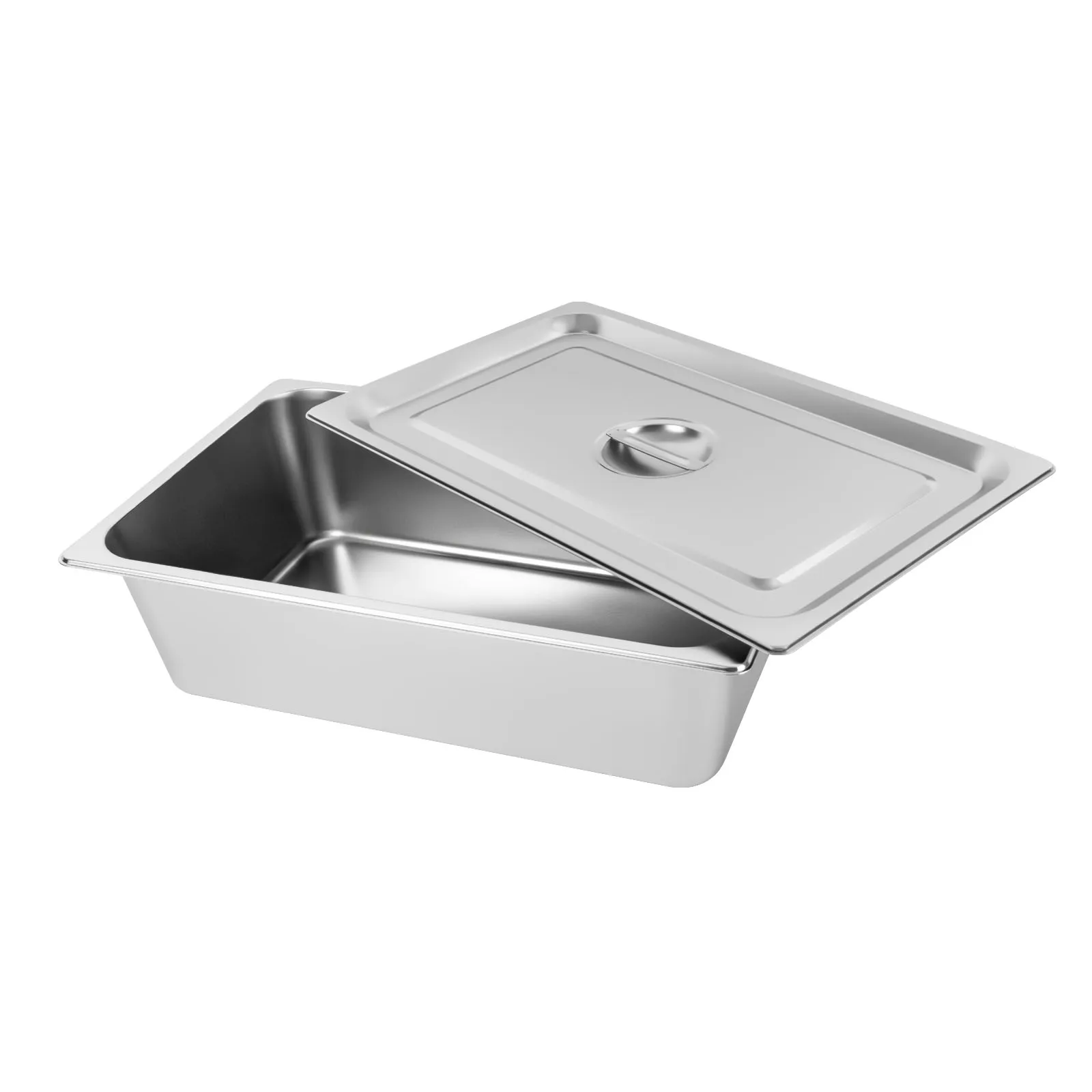 4er-Pack Hotelpfanne 5,9-Zoll-Tiefdampftischpfanne mit Deckel 21,26" L x 12,6" B Hotelpfannen Edelstahlpfannen Restaurant
