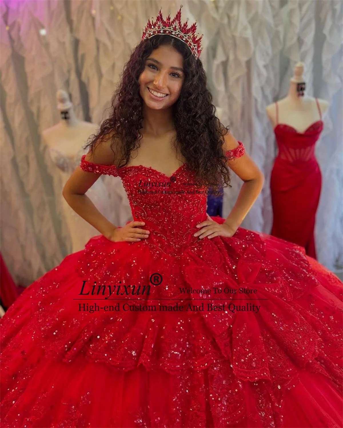 Бальные платья по индивидуальному заказу, платье Quinceanera, кружевные аппликации, бусы, милые платья на день рождения 16, мексиканские платья с открытыми плечами, Vestidos De 15 Anos