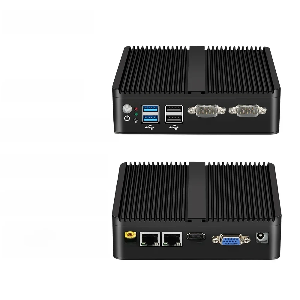 BEBEPC Bezwentylatorowy przemysłowy Mini j6412 j4125 i5 4200U 5200U Dual LAN RS232 Win10/11 Pro Linux Ubuntu WIFI Komputer stacjonarny Komputer domowy — zdjęcie 2