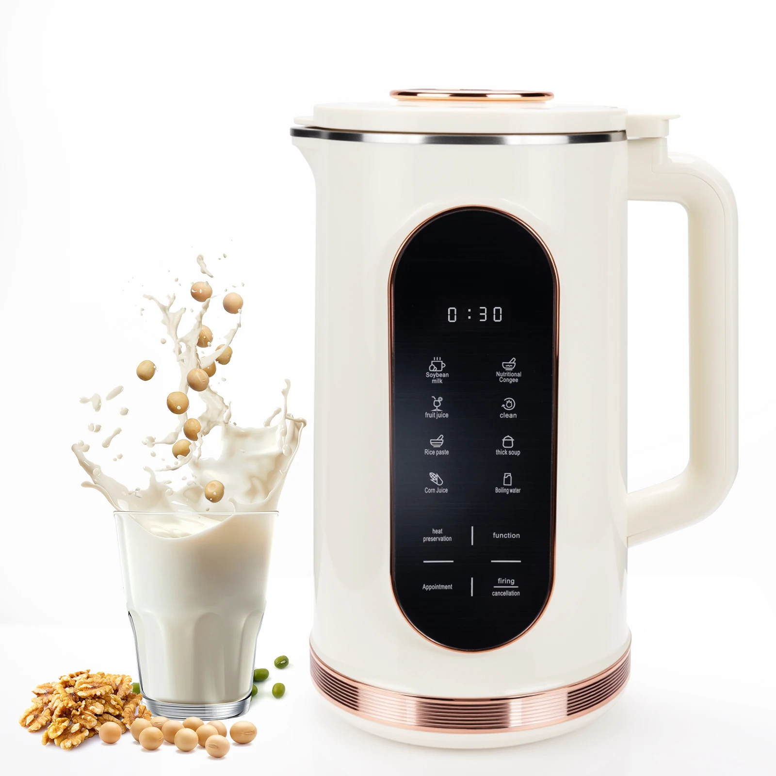 Nut Milk Maker, 48z/1500ml  Automatic 8 in 1 Soy Milk Maker Machine, Homemade Nutritious Drinks, Plant Based Milk, Juice, Baby