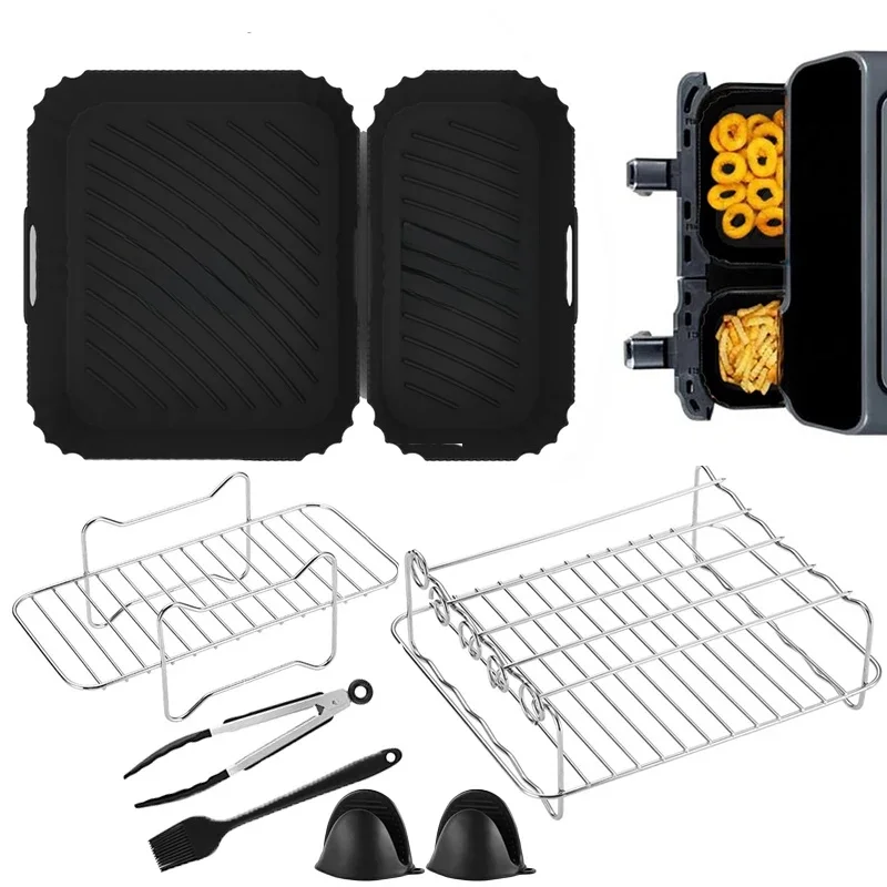 Support de gril de doublures de panier de friteuse à air en silicone compatible avec Moulinex EZ 901820 5,2/3,1 L, plateau de cuisson pour four Ph Airfryer série 3000