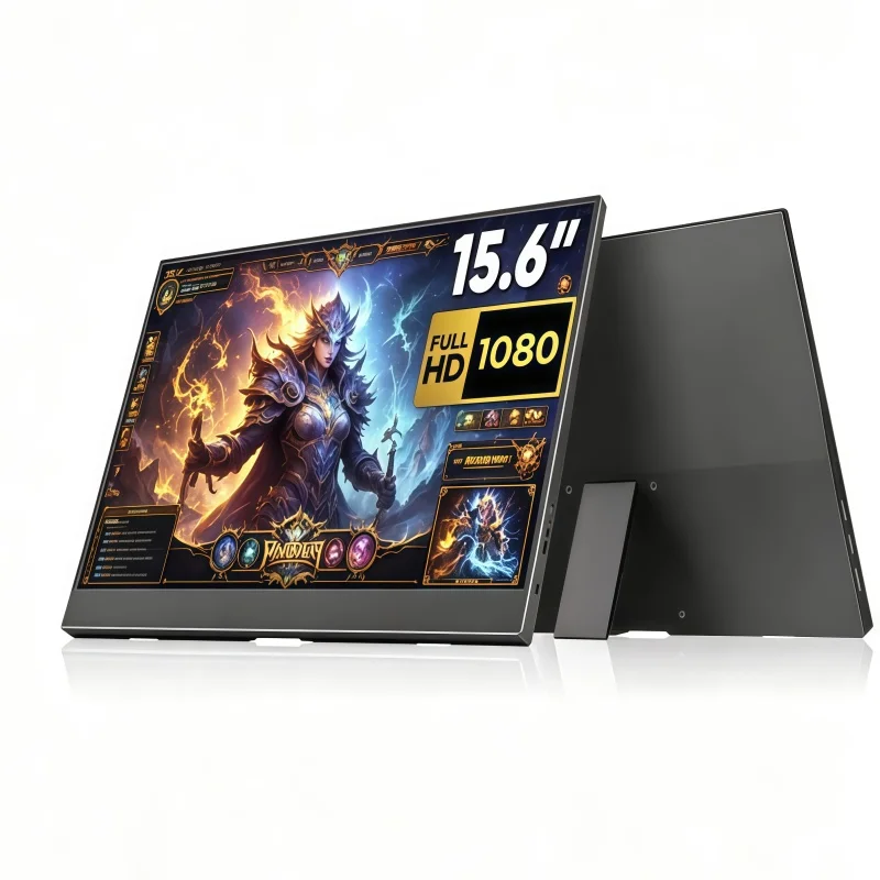 ABR 15.6 Inch Portable Monitor 1920x1080P Extend Display IPS LCD Panel Penhole Stand VESA USBC Mini HDMI Mobile Display