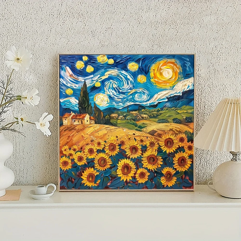 1 piece Sea of sunflowers DIY diamond painting, DIY diamond painting set accessories, suitable for home living