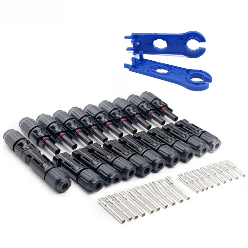 10 paires de connecteurs ou avec 1 paire de connecteurs de panneaux solaires connectés à clé mâle et femelle IP67 1000Vdc pour une utilisation du système solaire