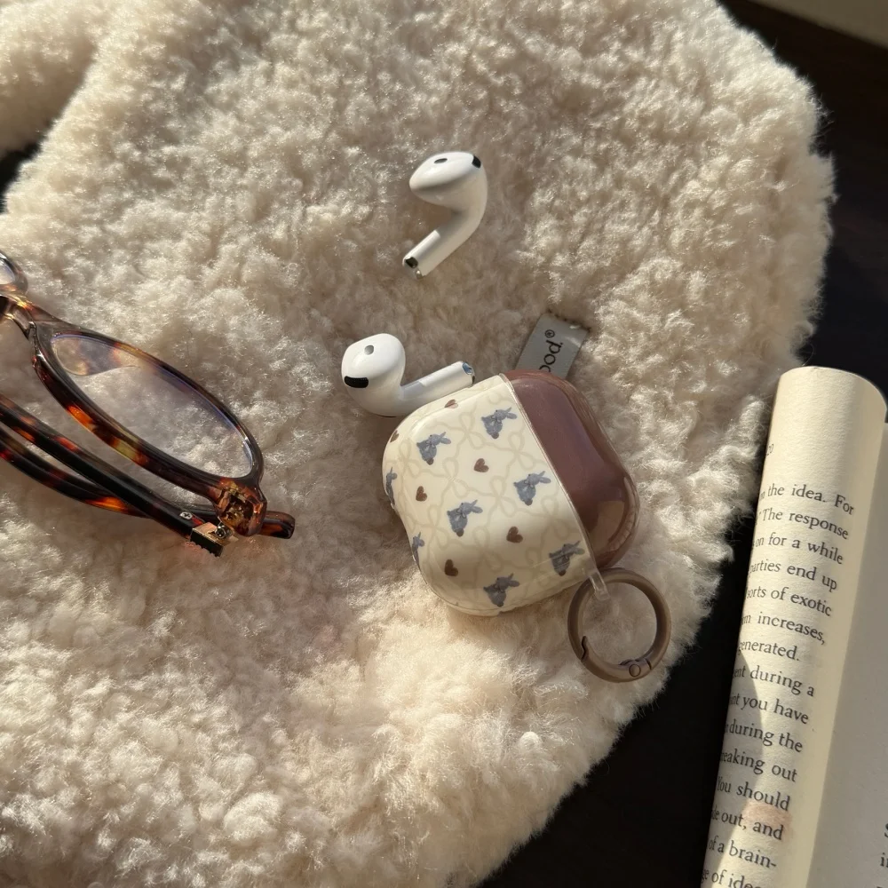 

Fashion niche bow-tie love rabbit headphone protective case, suitable for AirPods 4/3/2 Pro/2/4, new shock-proof protective case