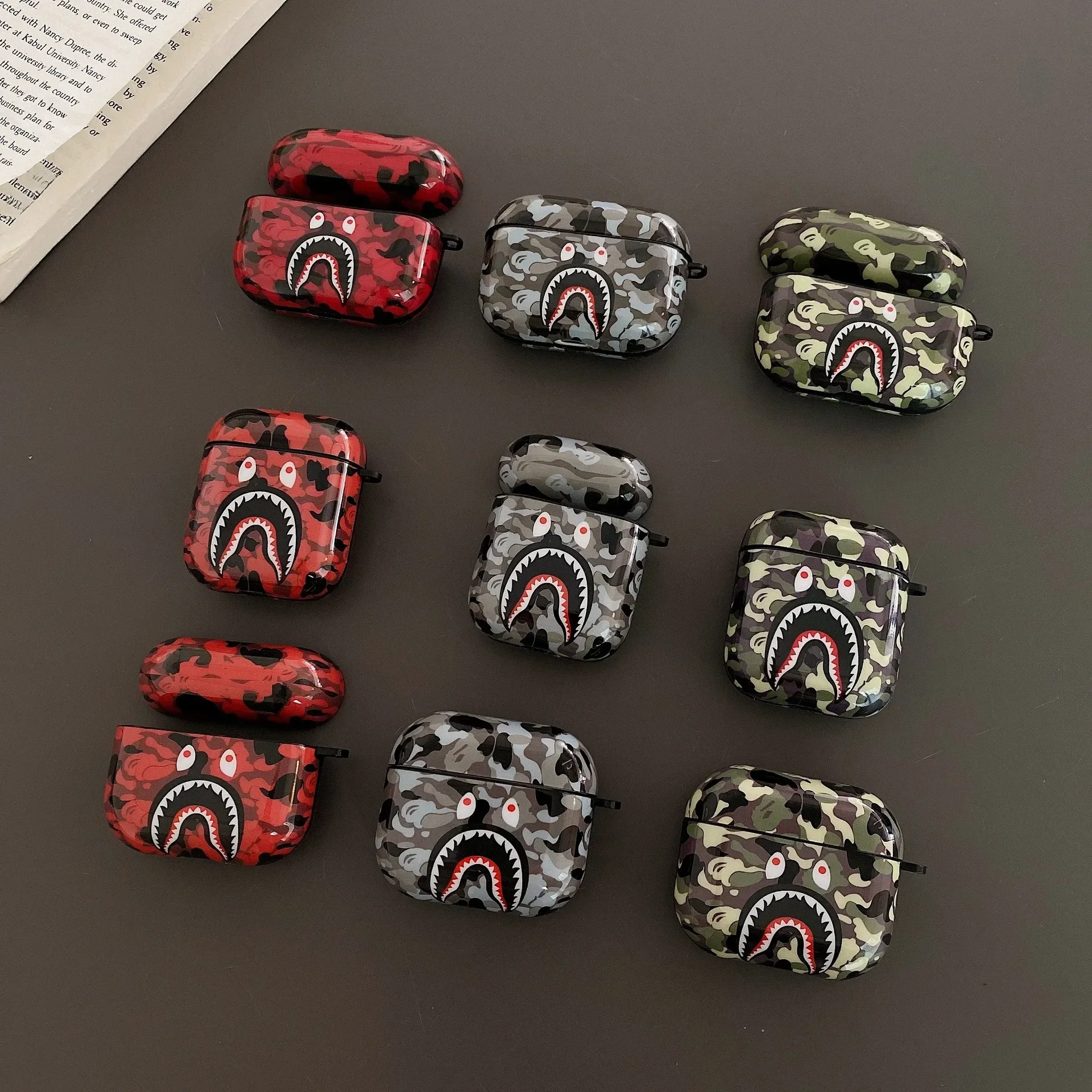 Shark mund kopfhörer fall usb tasche für airpod pro 2 earpods kopfhörer drahtlose bluetooth