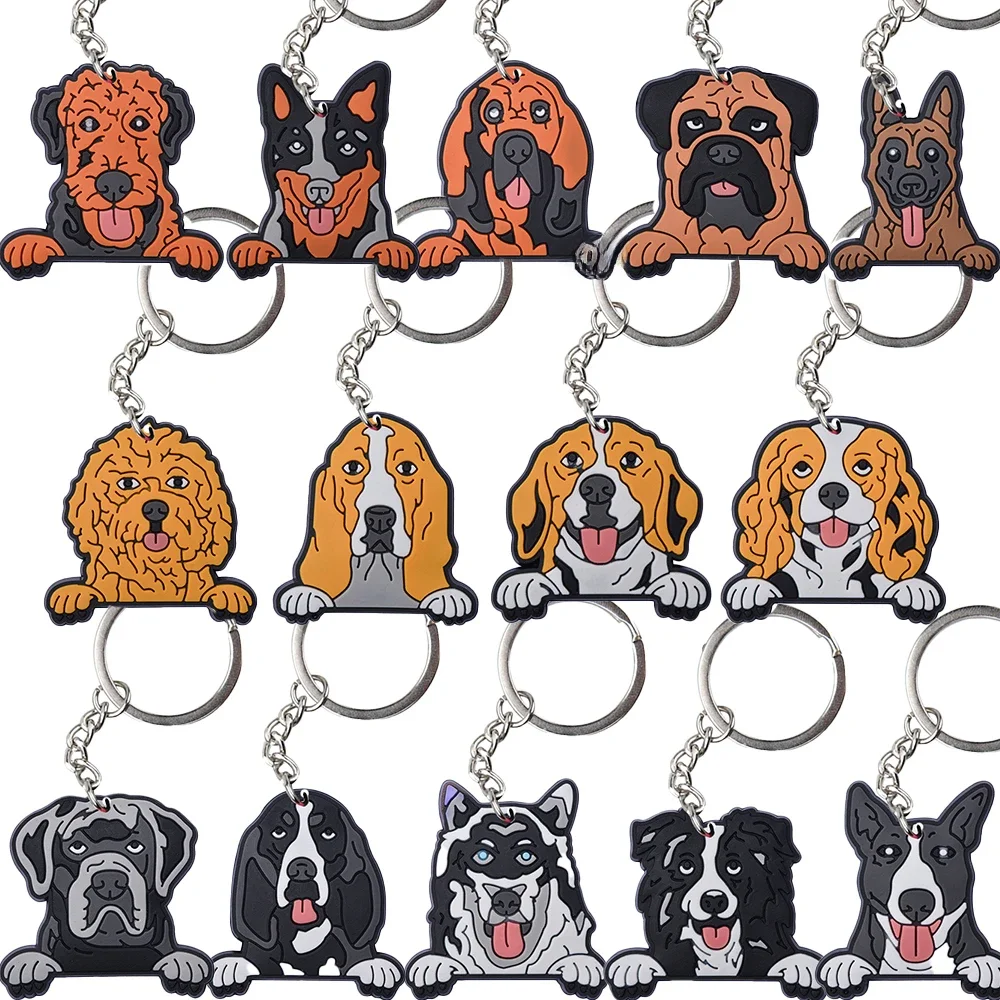 Porte-clés divers chiens de dessin animé pour enfants, Alaskan, Malamute, Cane Corso, BelaurKey, EquiChow, Boxer, Porte-clés, Cadeau enfant