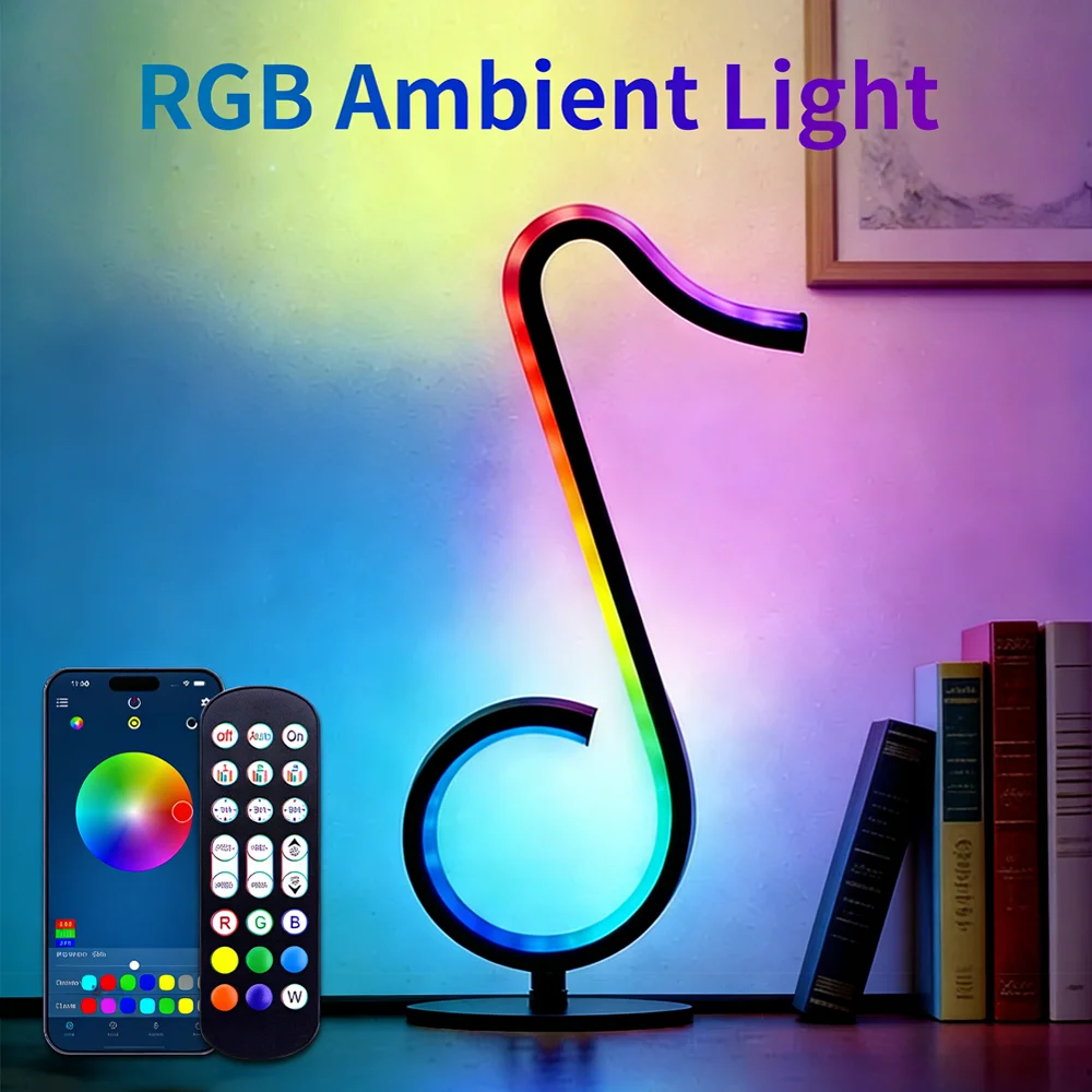 

Декоративный креативный RGB-светильник с изменением цвета, активируемый звуком, для рабочего стола, минималистичный светодиодный ритмичный ночник для спальни и прикроватной тумбочки