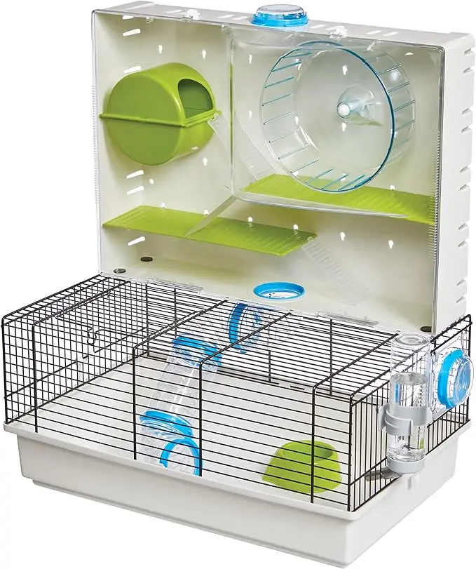 Impresionante jaula Arcade para hámster, diseño blanco, casa espaciosa para hámsteres, 18,11x11,61x21,26 pulgadas