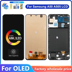 For AMOLED LCD For Samsung A50 LCD Display Touch Screen Digitizer Assembly For Galaxy A50 A505F/DS A505FN/DS A505FM/DS