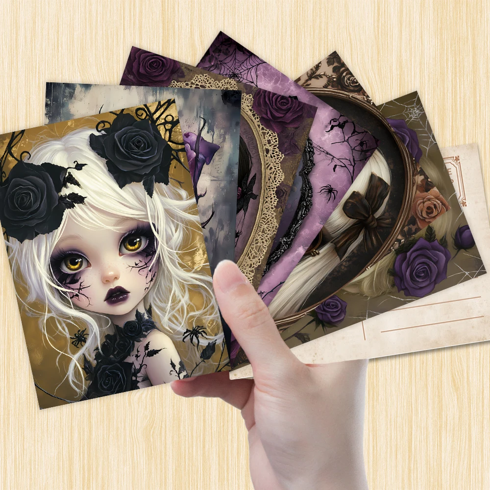 32 Stück, Gothic Dark Postkarte, Gruseliges Mädchen, Geburtstags-/Jubiläumsgeschenk, Sammlerstück, geeignet zum Verschenken, kann per Post verschickt werden.