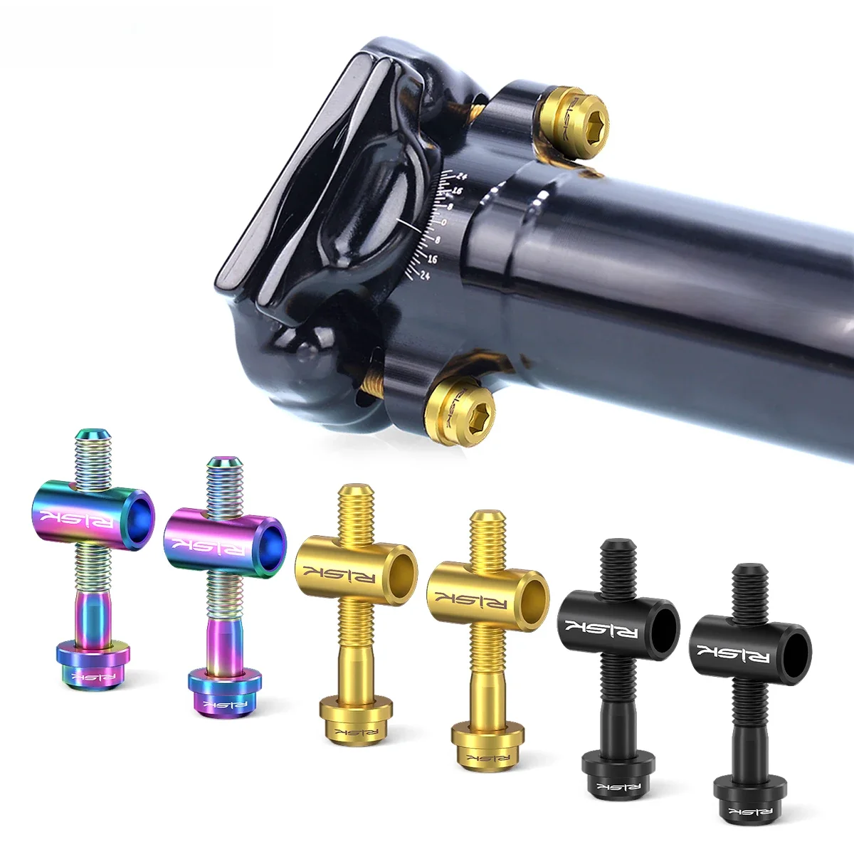 AliExpress RISK Risk 2pcs M5*30/40mm Titanium alloy Bicycle Seat Post Fixing Bolts MTB Road bike Seatpost Saddle