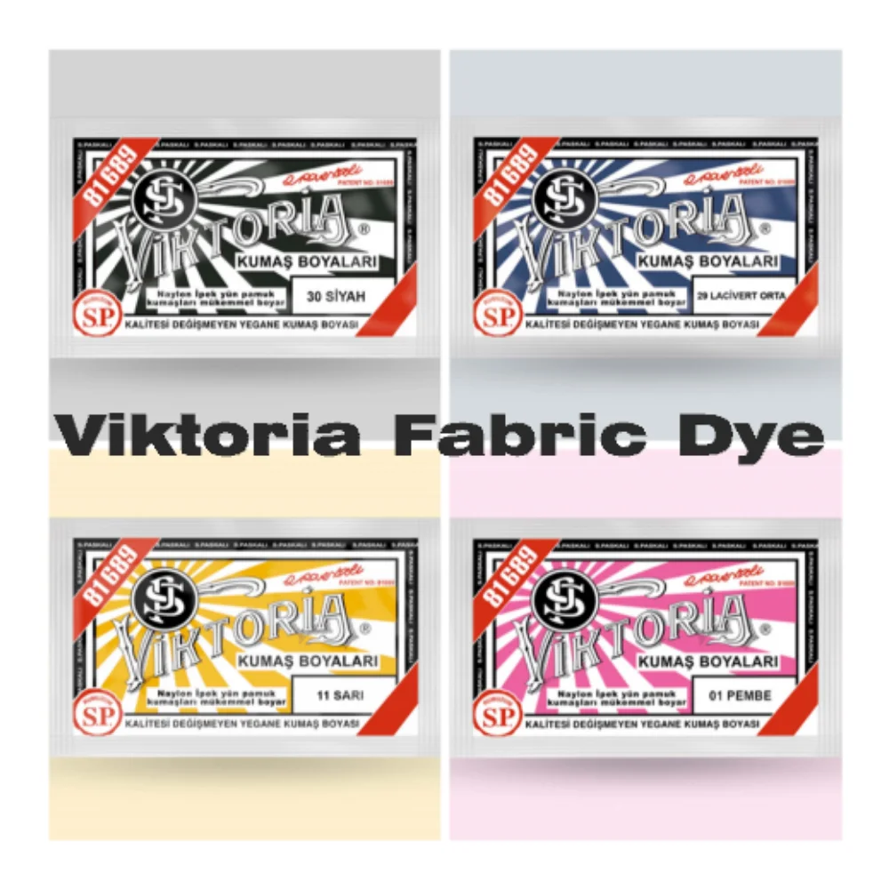 Viktoria Fabric Dyes 200 Gr 23 Different Color Options Pigment Clothing Textile Renewal Denim Waterproof Fiber Set Acrylic Canvas Cotton Effective Result Quality Unisex Tone Stabilizer Most Preferred Star Brand