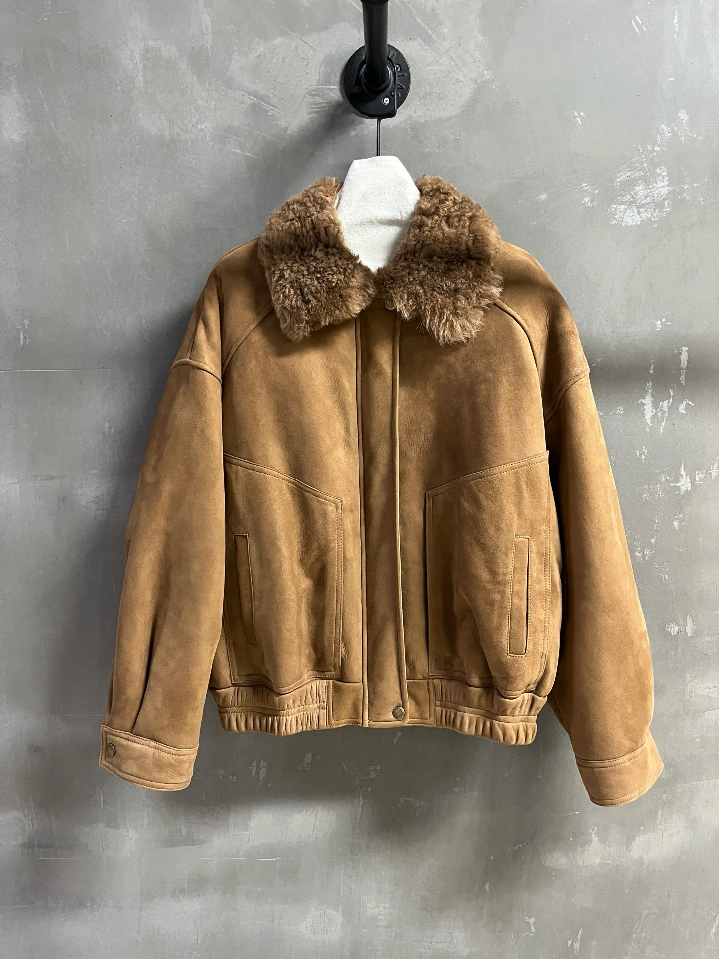 Autumn women's casual genuine shearling coat