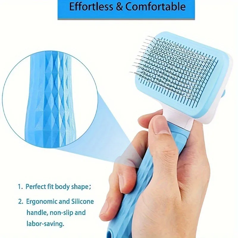 One-Button Pet Deshedding Brush 5