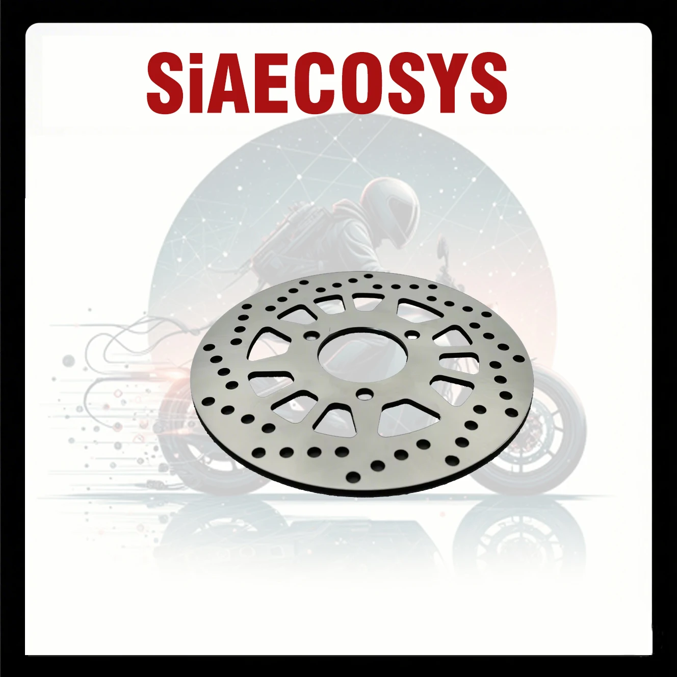 

220mm High Performance Vented Brake Disc Universal Fit for Motorcycle & Bicycle, Silver CB58 Rotor, PCD 3x80mm, Lightweight