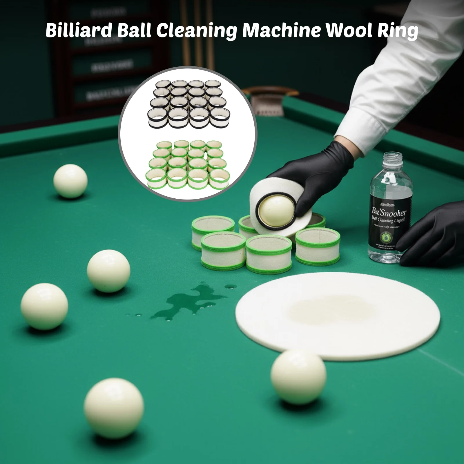 

16Pcs Billiard Ball Wool Rings Billiard Ball Cleaner Wool Circle Polishing Ball Replacement Cleaner Felt Accessories