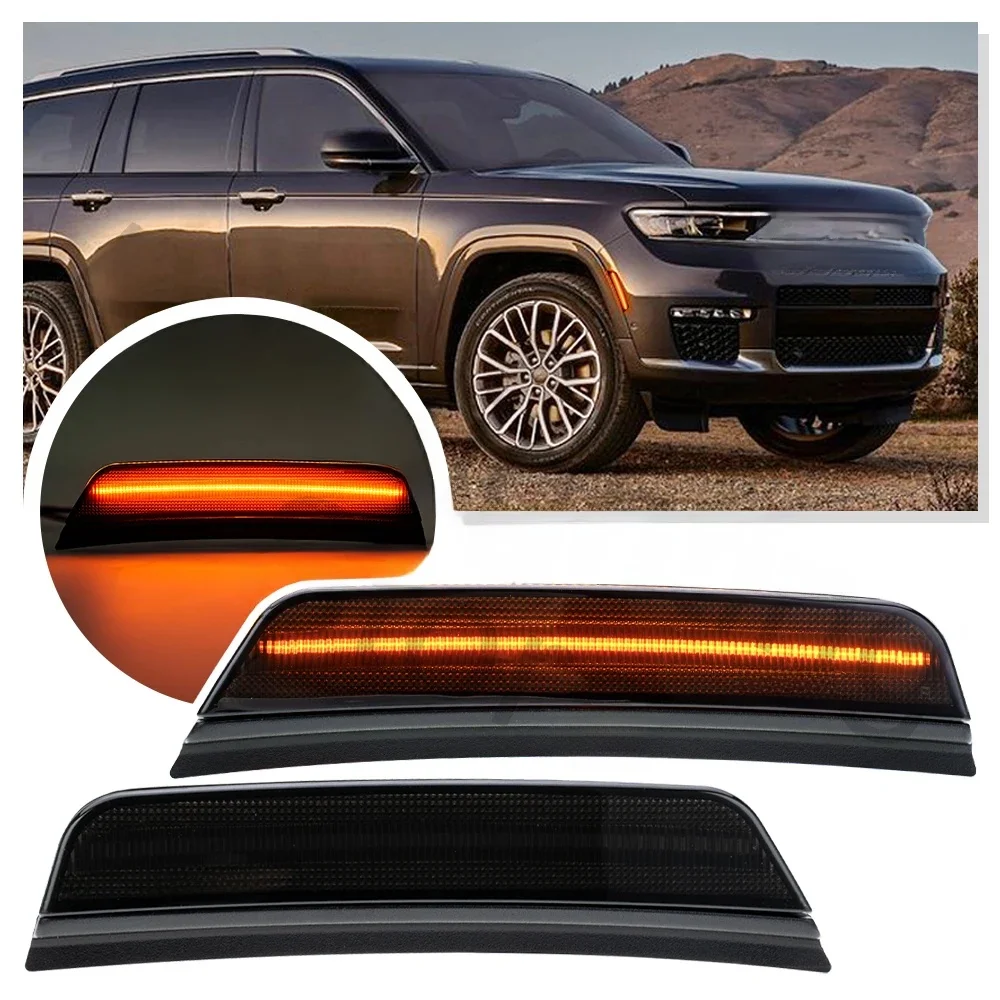 2X Światła obrysowe boczne przedniego koła do Jeep Grand Cherokee L WL 2021 2022 2023 2024 akcesoria do kierunkowskazów — 2