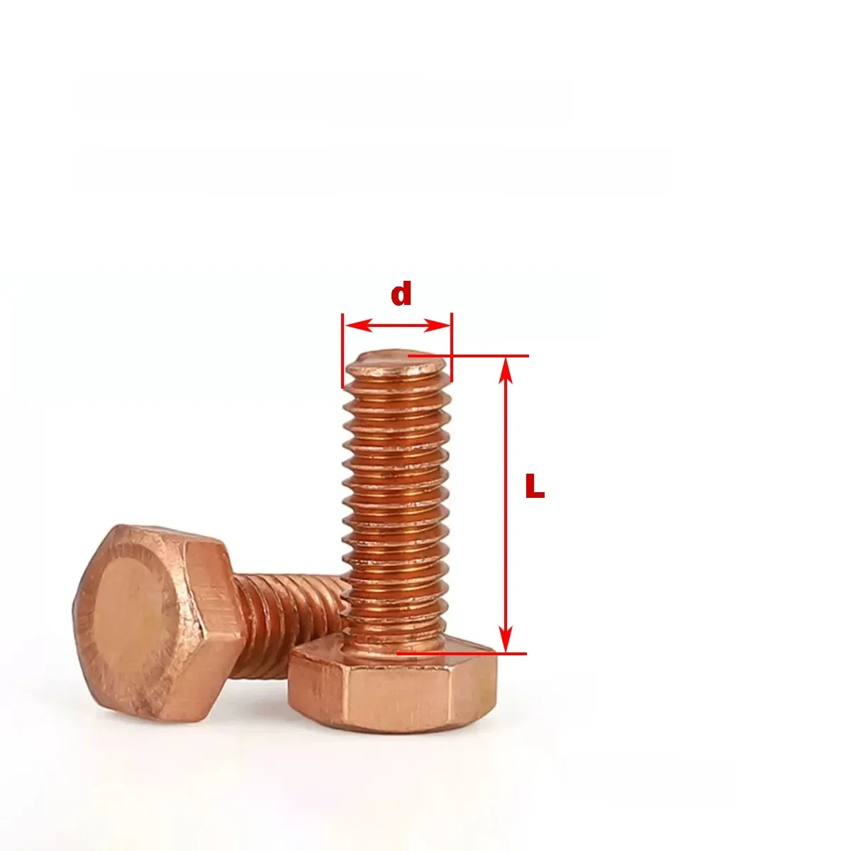 Vis hexagonale externe de cuivre rouge/M3-M14 de 2,2 de cuivre électrolytique