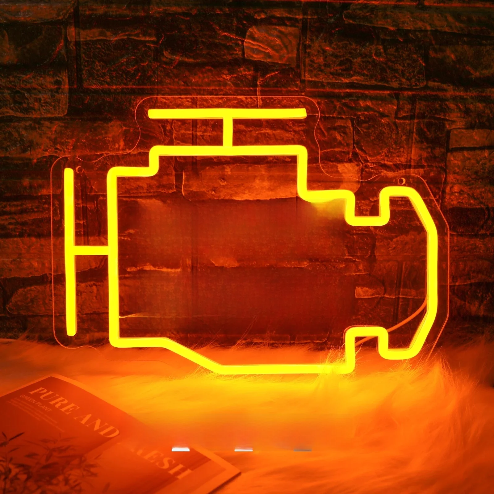 Garage Auto Service Neon Led Teken Licht Auto Reparatiewerkplaats Auto Check Engine Game Room Decor Muur Bar Neonlichten Lamp - afbeelding 2