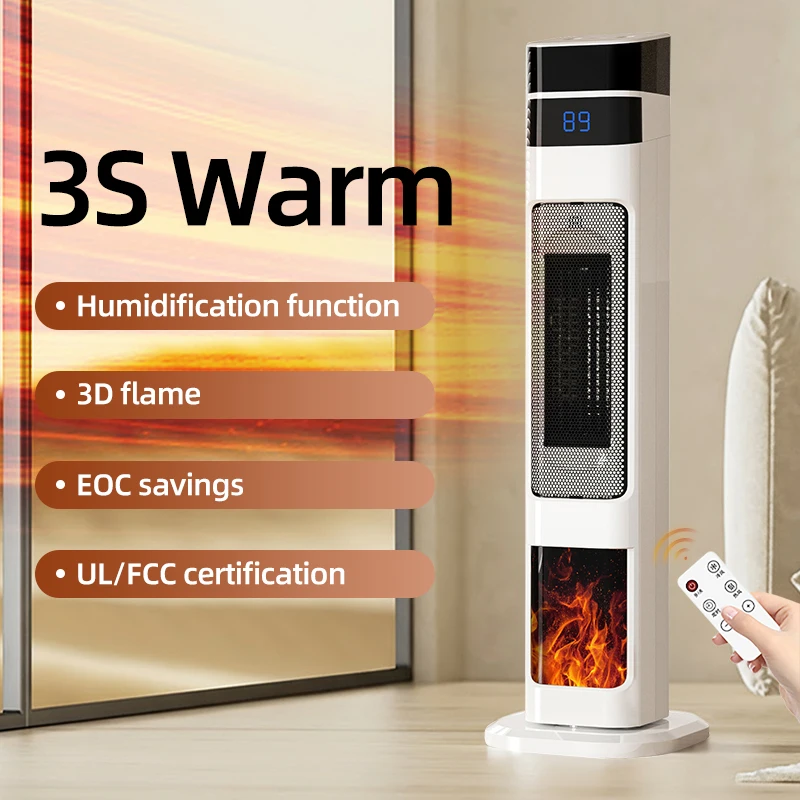 

1500W Ceramic Tower Heater & Humidifier - 4-in-1